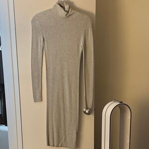 Express Heather Gray Turtleneck Long Sleeve Dress